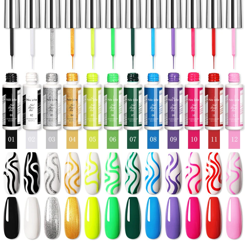 

Liner Gel Nail Art Polish Ultra-fine Brush Head French pull Line Graffiti Painting Stripe Design Gel Varnish