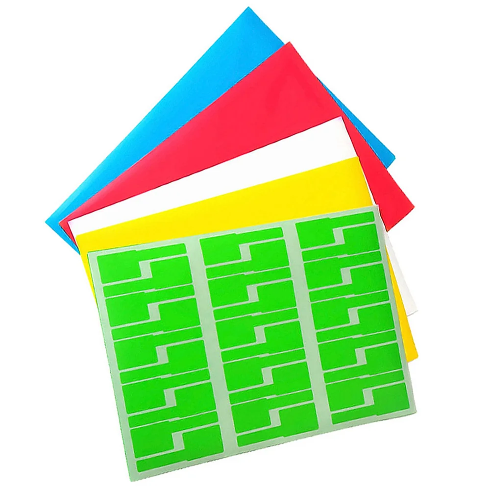 15 Sheets Labels Identification Markers Tags A4 Size Cable Stickers P Shape Stationery