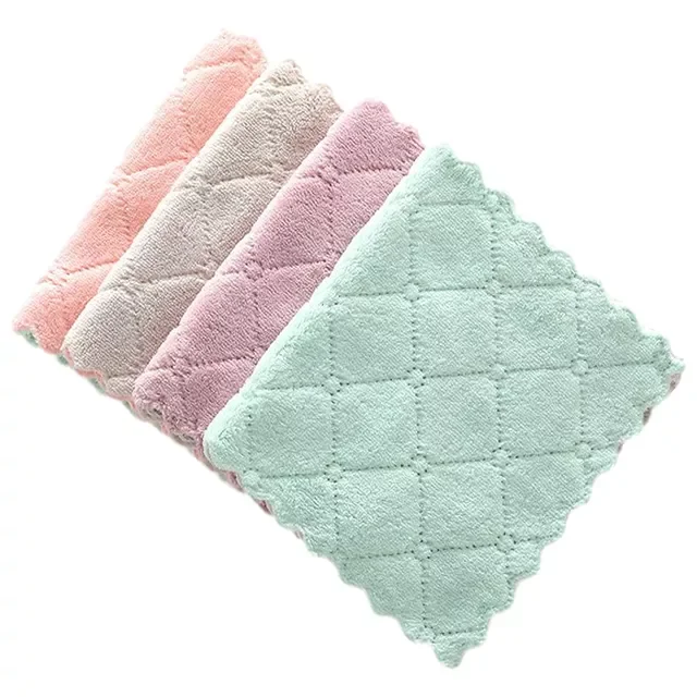 

5-20Pcs Absorbent Kitchen Towels Soft Microfiber Cleaning Cloths Non-stick Oil Dish Cloth Rags For Kitchen Household Dish Towel
