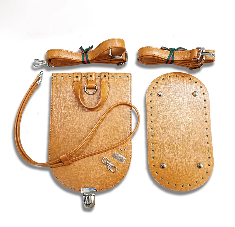 Washable woven double shoulder bag material rattan manual bag DIY leather hardware accessories 7-piece set