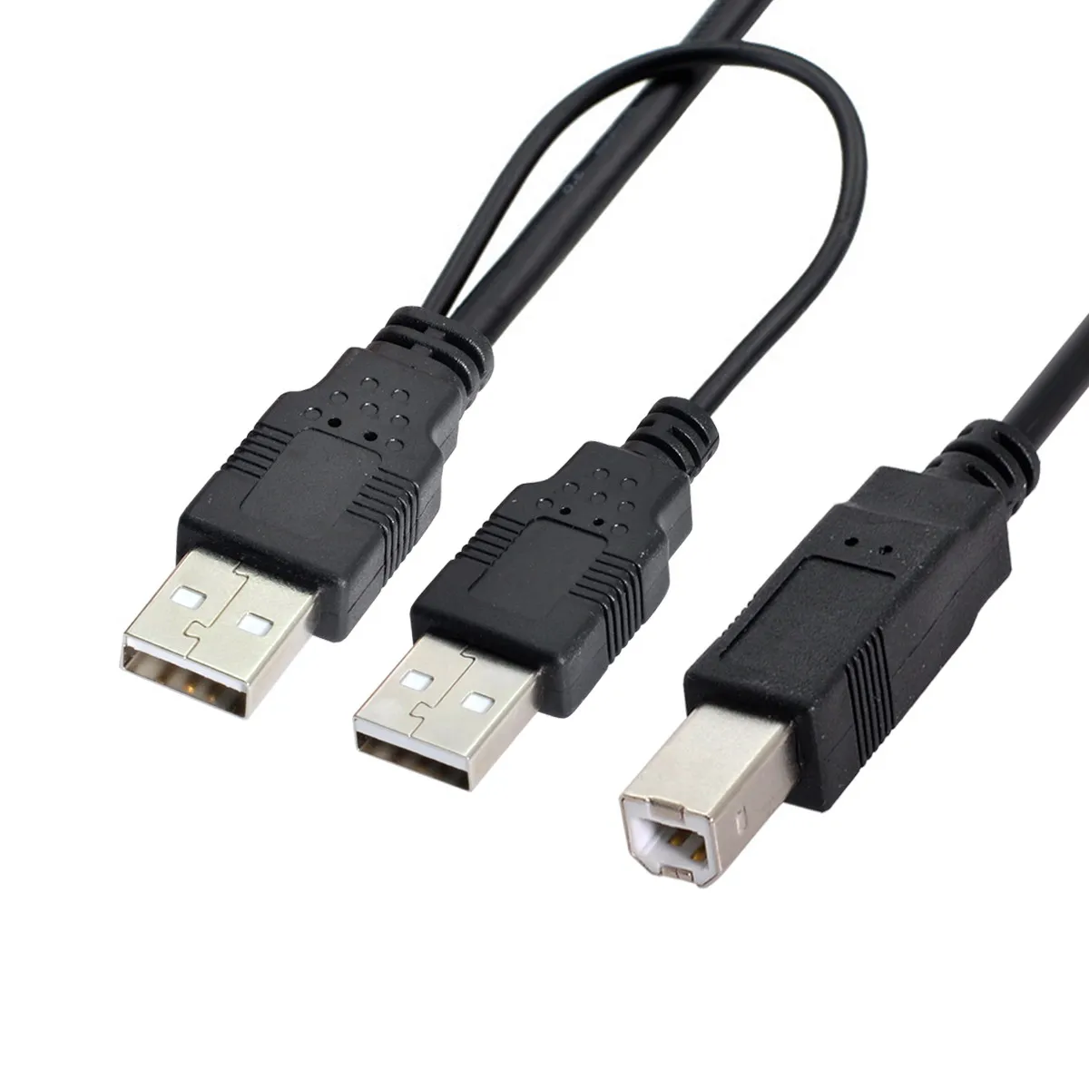 

CY двойной USB 2,0 штекер-стандарт B штекер Y-образный кабель 80 см для принтера, сканера и внешнего жесткого диска