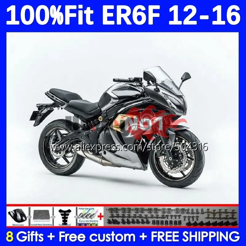 

Injection For KAWASAKI NINJA 650R ER-6F ER6 F ER 6F 114MC.20 ER6F 12 13 14 15 16 2012 2013 2014 2015 2016 Fairings glossy grey