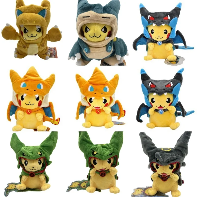 

23cm Kawaii Pikachued Plush Stuffed Doll Pokemoned Cosplay Charizard Snorlax Cute Animals Pet Peluche Soft Toys Kids Gift