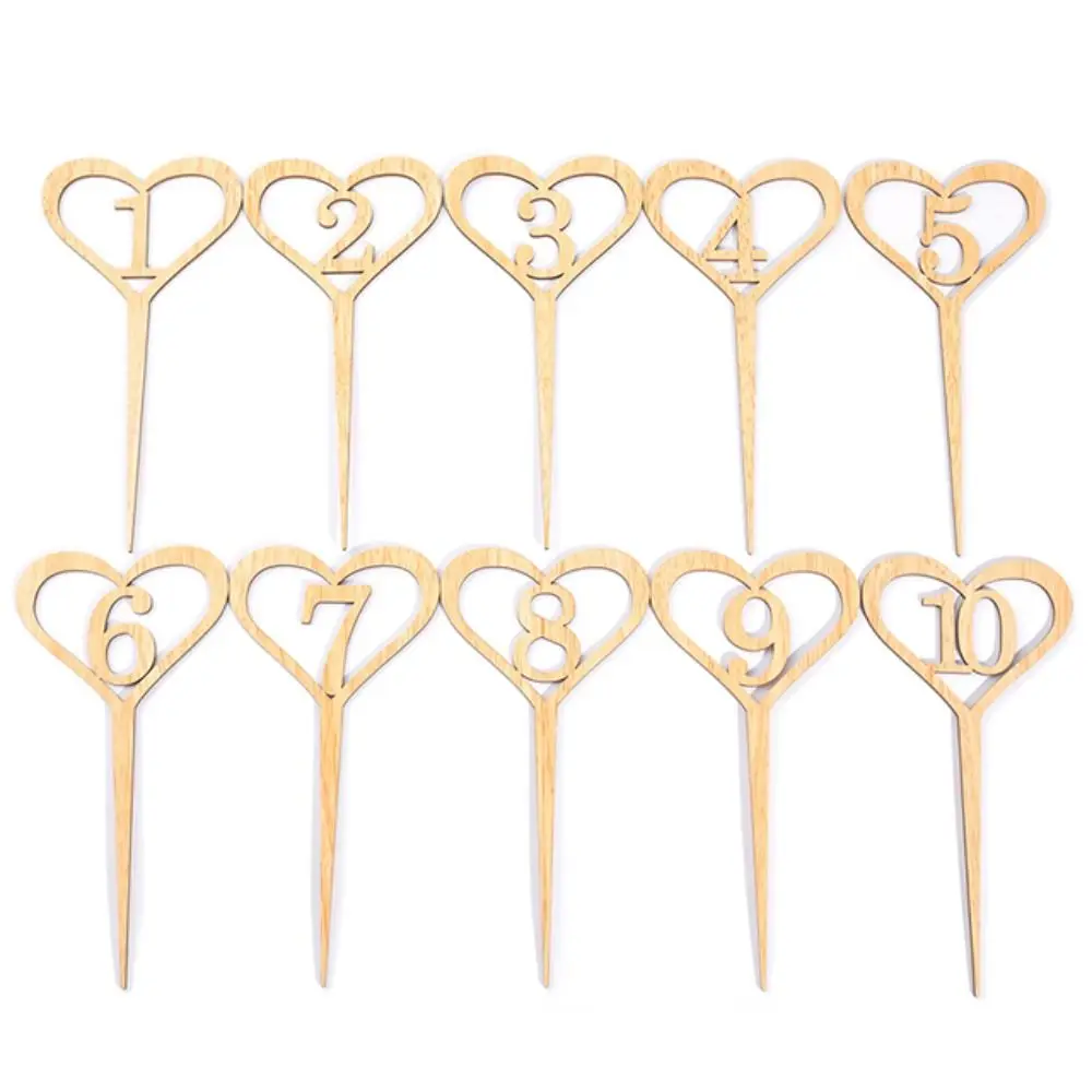 

Party Supplies Flower Arrangement Wooden Handicraft Table Accessories Decorative Digital Flower Seat Card Direction Signs