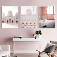 gatyztory oil painting by number pink build handpainted diy paint by numbers landscape on canvas home decoration diy frame digit