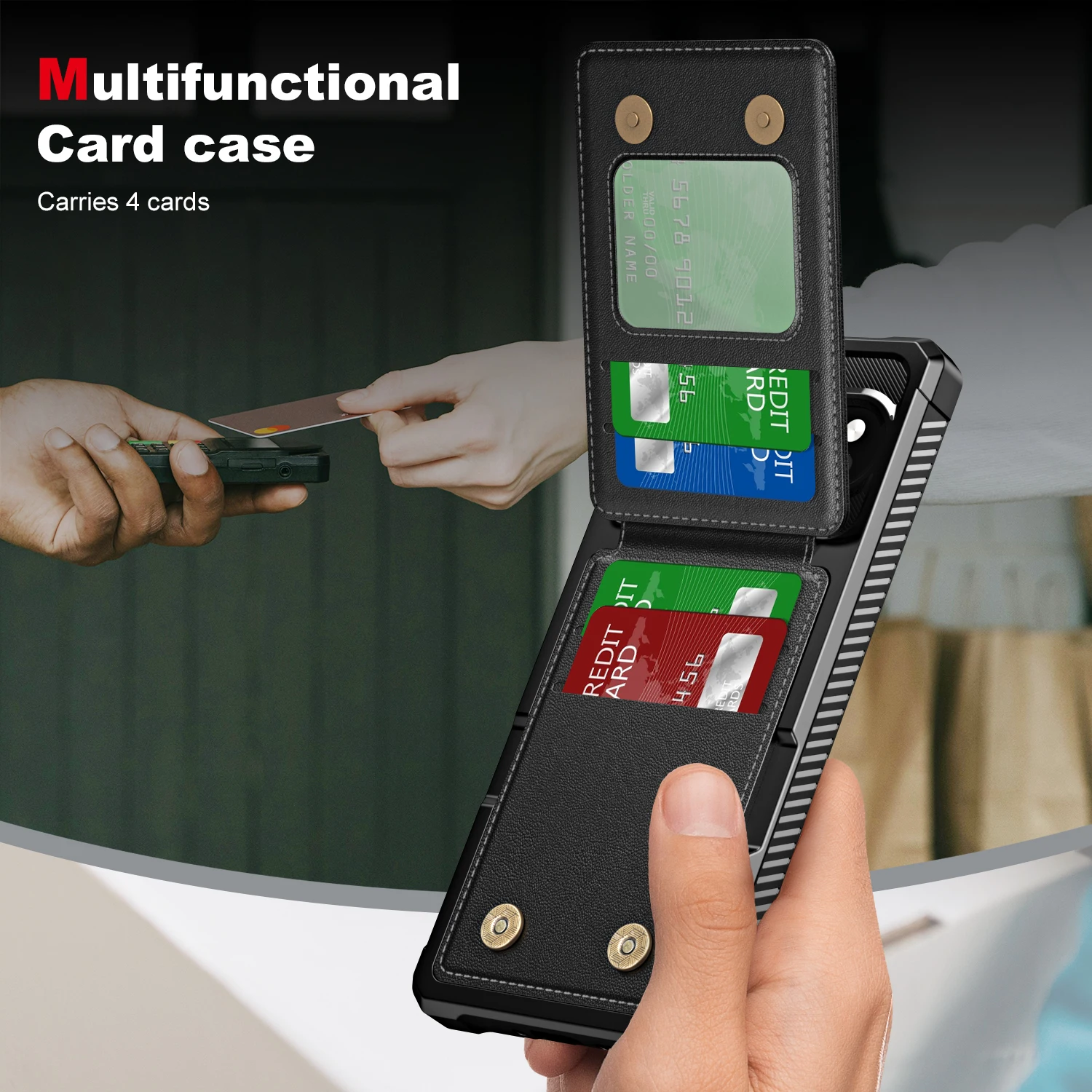 Защитный вертикальный чехол-кошелек для карточек в стиле милитари Google Pixel 9 ProXL 7 7A