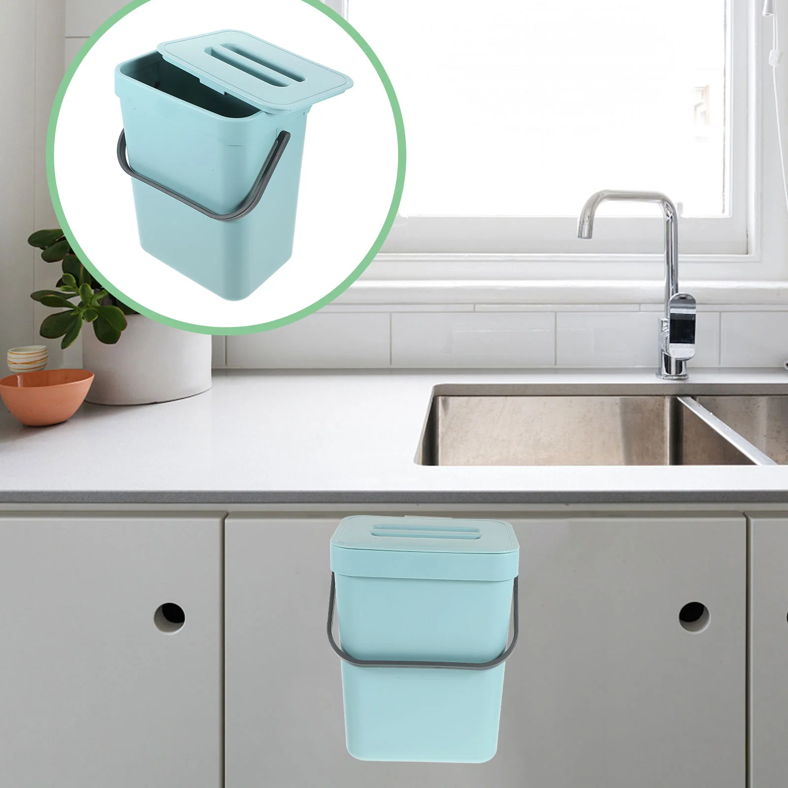 

Household Garbage Can Covered Trash Container Kitchen Bin Cabinet Bathroom Waste Bucket Accessory Lid