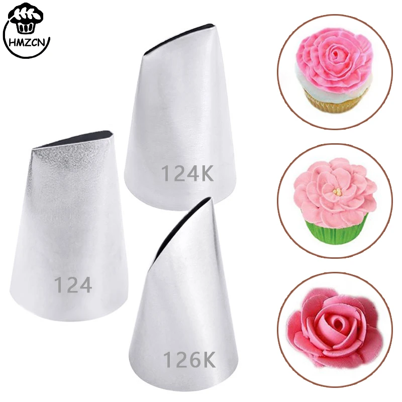 

3PCS Austin Rose Petals Flower Piping Tips Set Stainless Steel Piping Nozzles Kit for Pastry Cupcakes Cakes Cookies Decorating