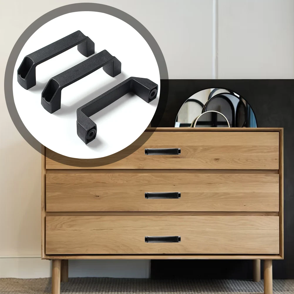 

10pcs 90mm Modern Cabinet Handle Black Drawer Pull Accessories Kitchen Cupboard Modern Style Durable Home Cabinet Door Handle
