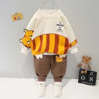 kids clothes boys childrens cartoon sweater pants two piece set long sleeved 2022 autumn childrens clothing new boy baby