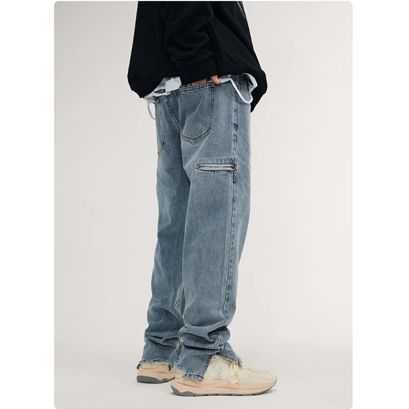 Streetwear Men 2022 Autumn and Winter New Style Baggy Straight Cylinder Jeans Trend Simplicity Casual Vintage Trousers Female