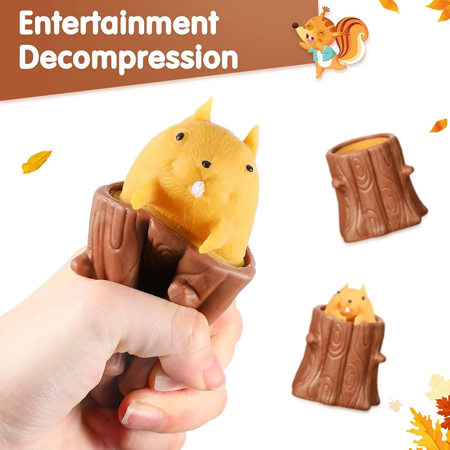 

Evil Squirrel Cup Decompression Sensory Fidget Toy Squeeze Squirrel Toys Pen Tree Stumps Stress Relief Gift for Teens Kids Adult