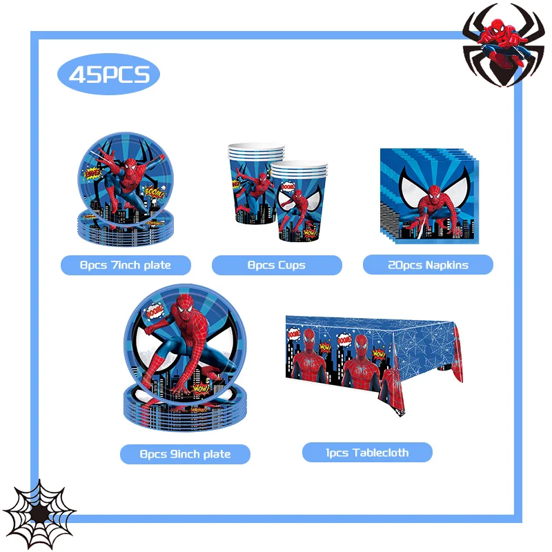Украшения для дня рождения Человека-паука топперы торта коробка конфет бумажный