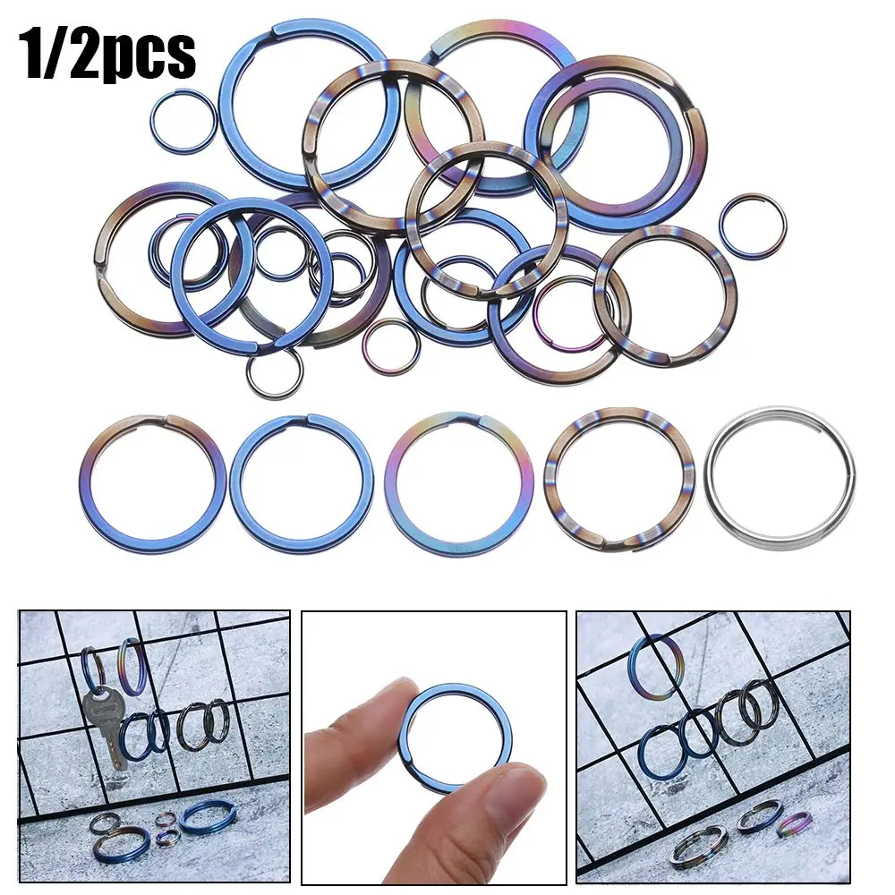 

1/2pcs 10~32mm Camping Travel Goods Titanium Alloy Circle Clip Portable Holder Keyring Buckle EDC Keychain Key Ring