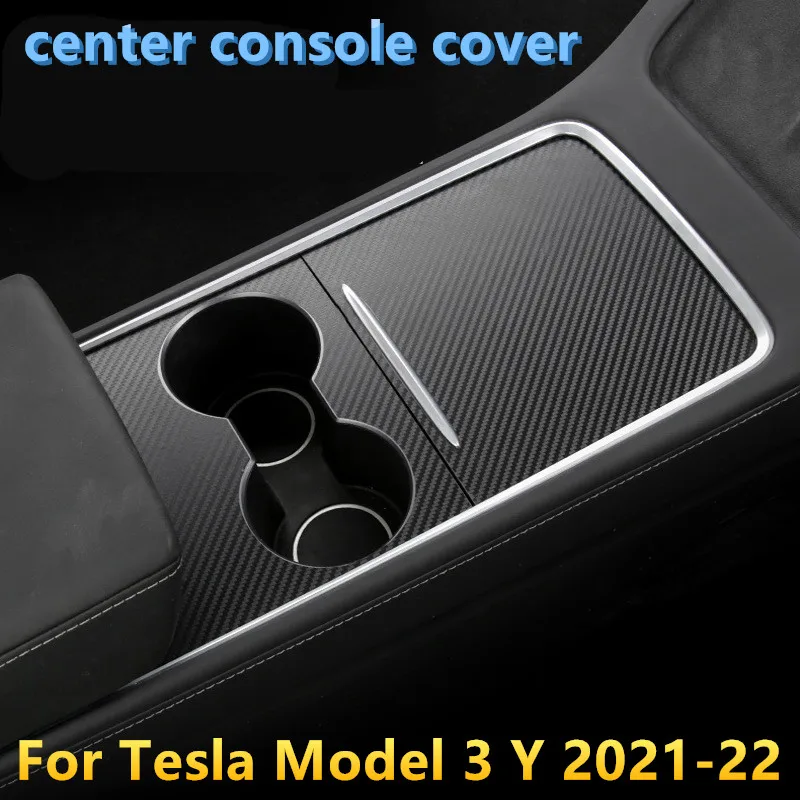 

2PCS For Tesla Model 3 & Y 2021 2022 Center Console Patch Trim Decor Sticker China Made Alcantara Gray/Red Central Console Wrap