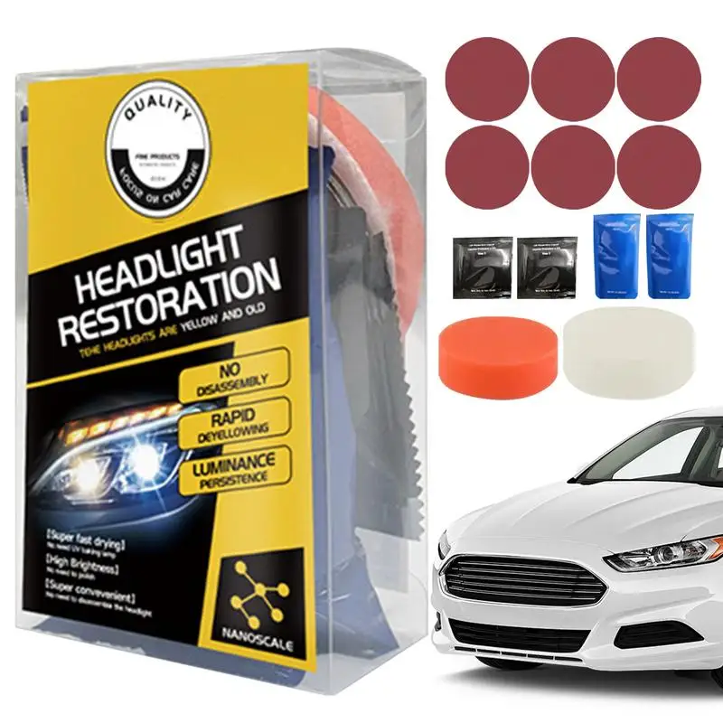 Набор для полировки фар комплект чистки и ремонта покрытие защита от УФ