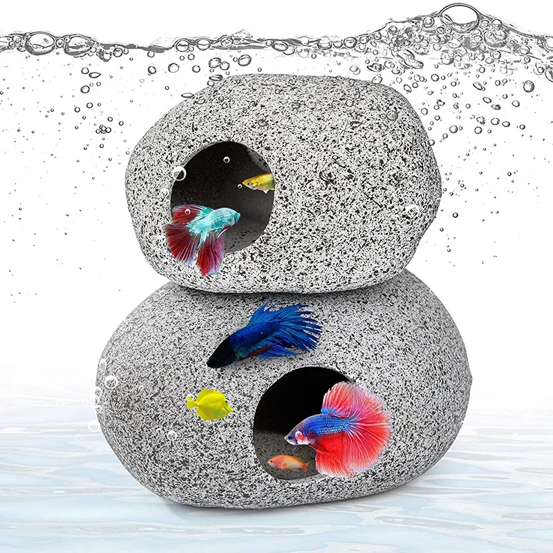 

Декоративная пещера для аквариума, аксессуары для аквариума Betta, натуральные камни для разведения креветок