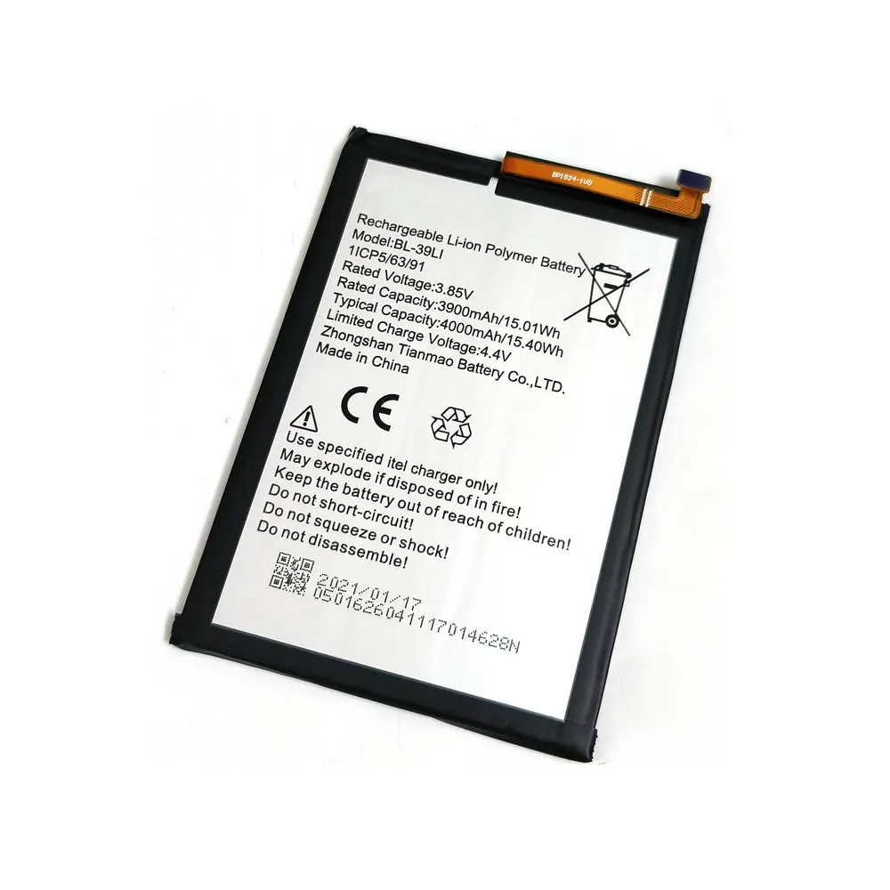 Оригинальный аккумулятор BL-39LI 3 85 В 4000 мАч для мобильного телефона Itel A56 Pro Tecno Pop4