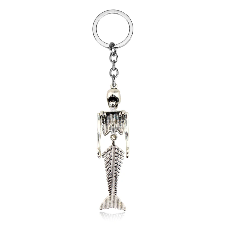 Металлический брелок Скелет Русалки Брелок Череп Брелки Хэллоуин Подарки Для