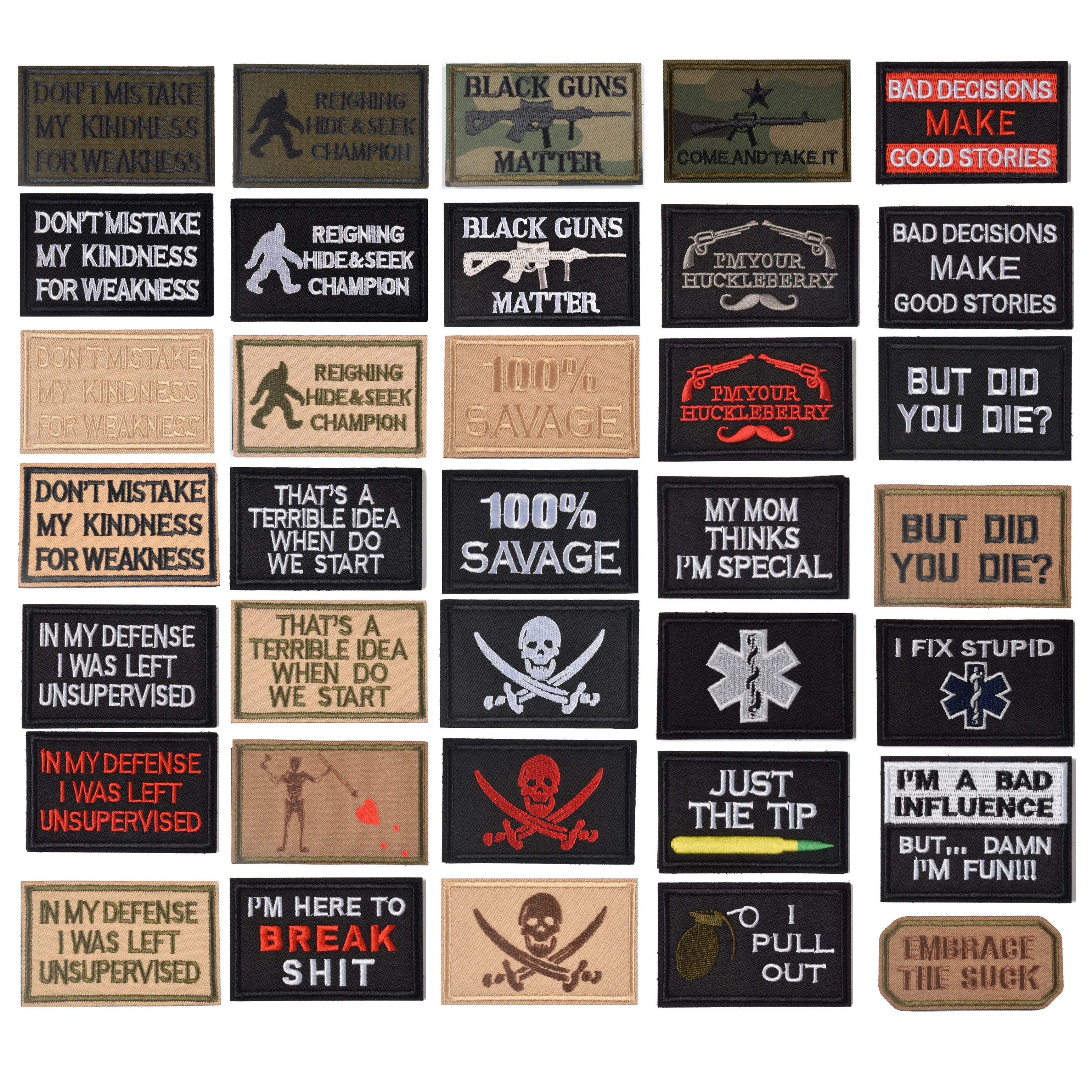 

AXEN Set of 2Pcs Hook and Loop Embroidered Patches In My Defense Did You Die Tactical Patches for DIY