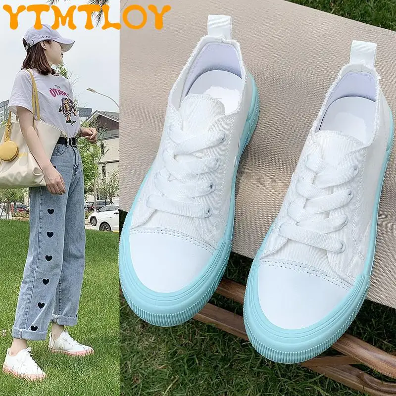 

Новые товары, парусиновая обувь для женщин, Новое поступление лета 2021, универсальные повседневные белые туфли в стиле ольччан, обувь для вес...