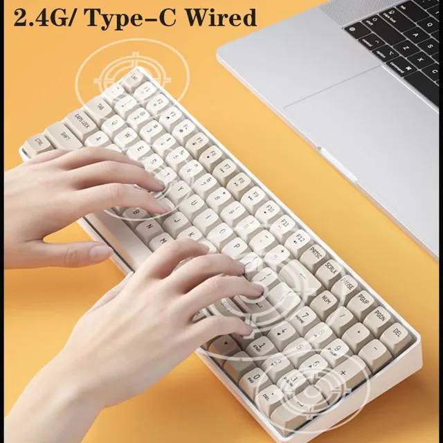 GD100 Mechanical Keyboard 2.4G 100 Keys Rechargeable Both Wireless and Type-C Wired Gaming Keyboard 3