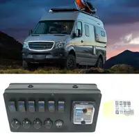6 Gang Waterproof Toggle Rocker Switch Panel ,Dual USB LED Digital for Car Boat, Marine RV ,Truck Bus ,Yacht Airplane ,Fuse Box