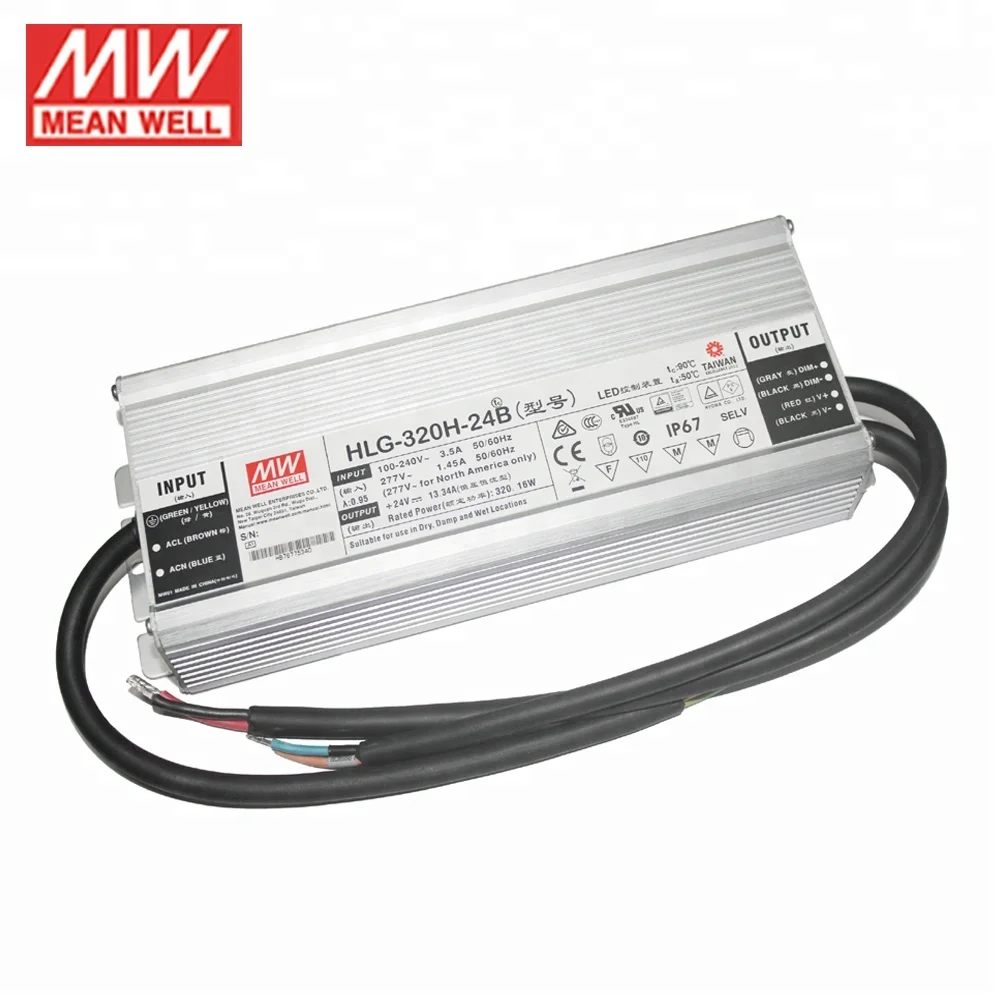 

Meanwell Manufacturer HLG-320H-36 320W 36V PWM Dimmable LED Switching Power Supply And Waterproof Driver IP67