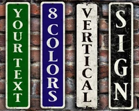 vertical sign aluminum vintagestyle with weathered appearance 4 x 18