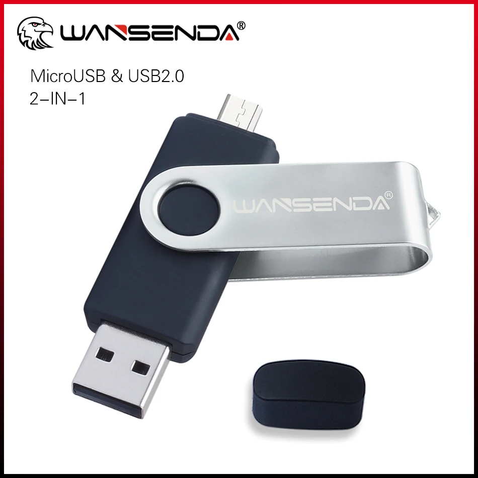 

WANSENDA OTG USB Flash Drive Metal Pen Drive 8GB 16GB 32GB 64GB 128GB 256GB Pendrive 2 IN 1 Micro USB Memory Flashdisk