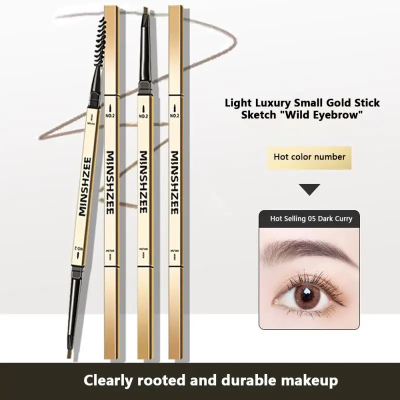 

Маленькая золотая ручка для бровей, макияж глаз, прочная натуральная долговечная ручка для бровей, косметика для бровей, водонепроницаемая ручка для бровей для начинающих