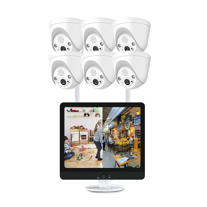 

3MP 1296P 12.5 Monitor Dome Camera Set Kit Wireless Security Camera System