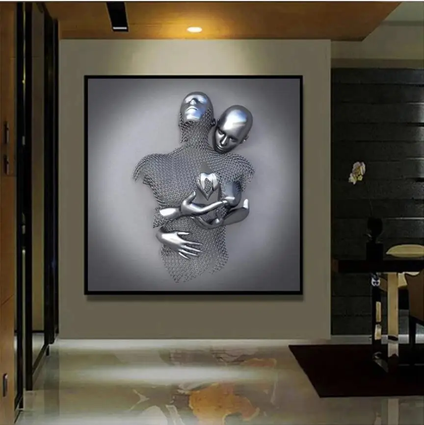 

Figure Statue Art Canvas 3D Painting Romantic Abstract Posters and Prints Wall Pictures Modern Living Room Home Decoration