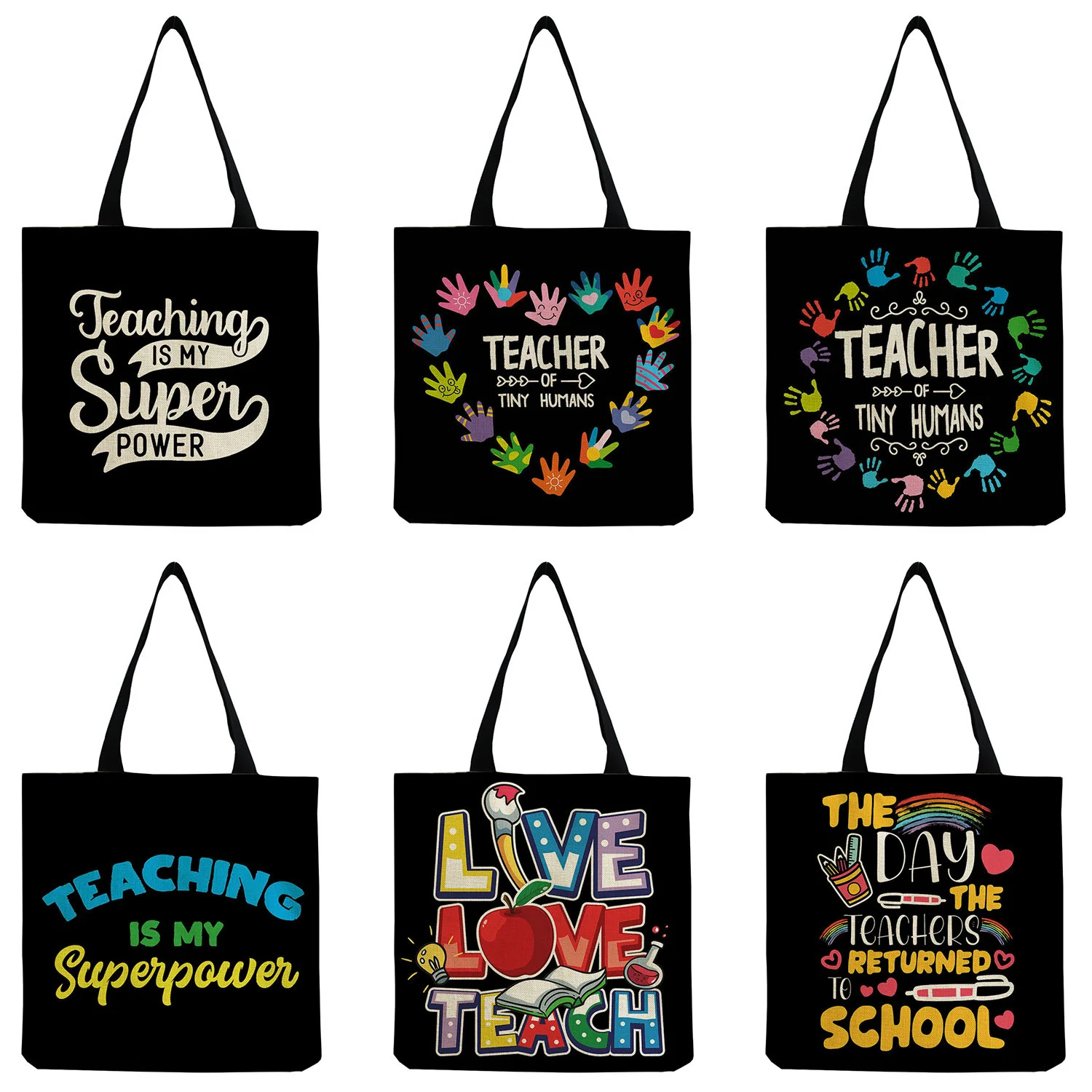 

Shopper Bags Outdoor High Capacity Foldable Customizable Bag Eco Friendly Shoulder Bag Portable School Teacher Gift