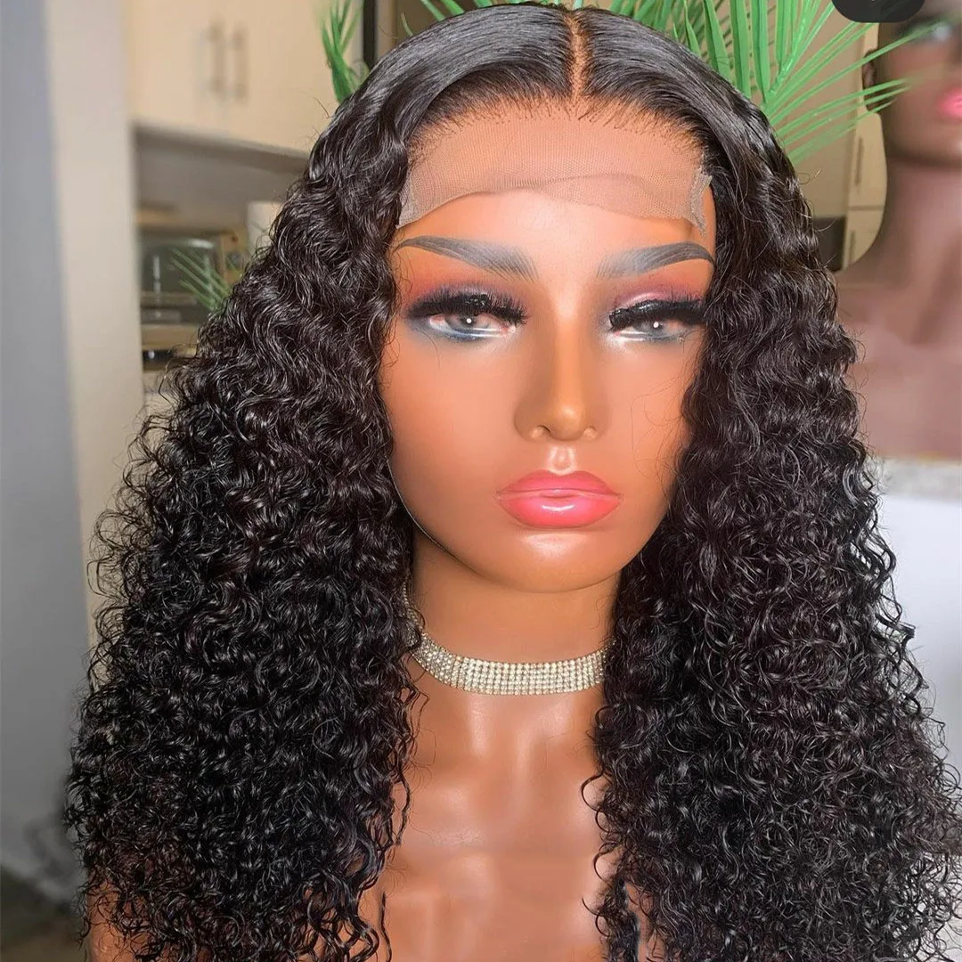 

26Inch 180%Density Long Kinky Curly Synthetic Lace Front Wig For Women With Baby Hair Heat Resistant Fiber Hair Daily Wig