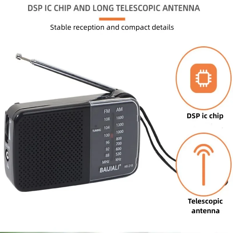 Портативное портативное FM/AM-радио старомодное ретро-указательное радио