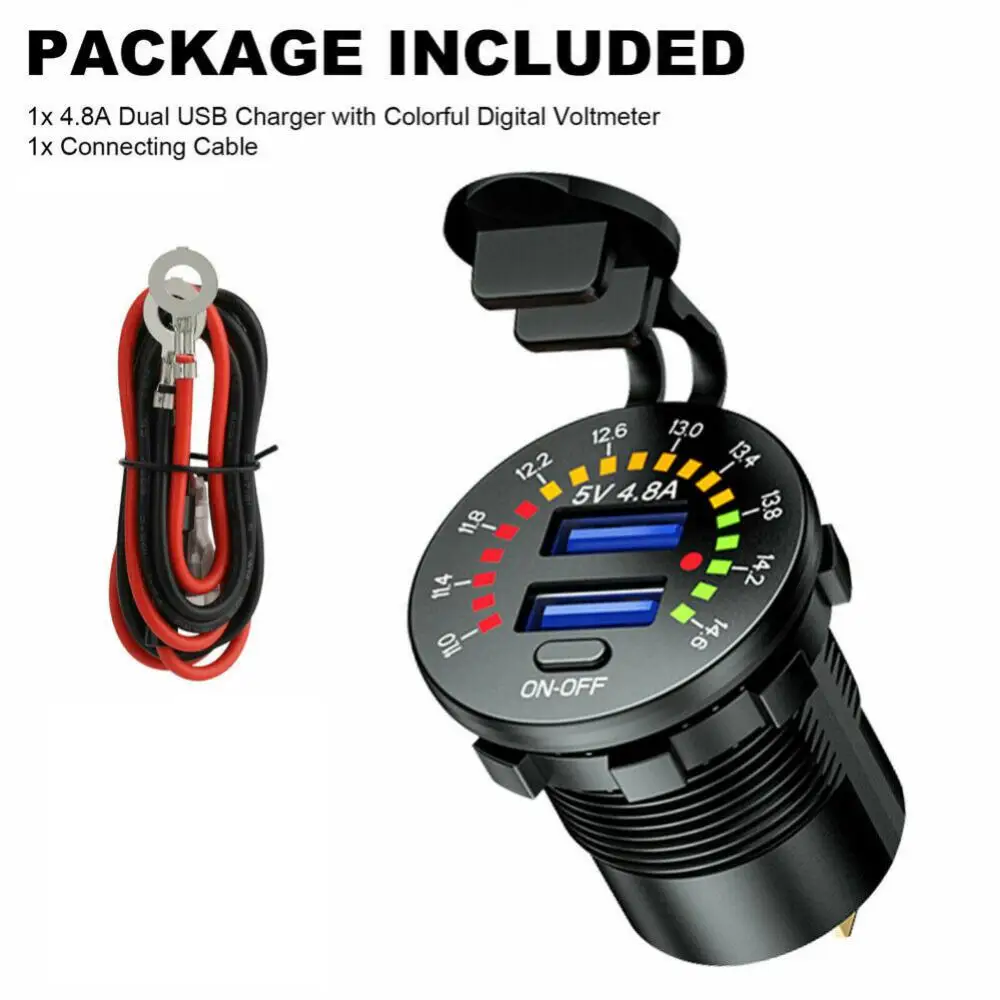 

Цифровой вольтметр для мотоцикла, 12 В, 12 В, 24 В, измеритель напряжения, автомобильный мобильный тестер напряжения, детектор