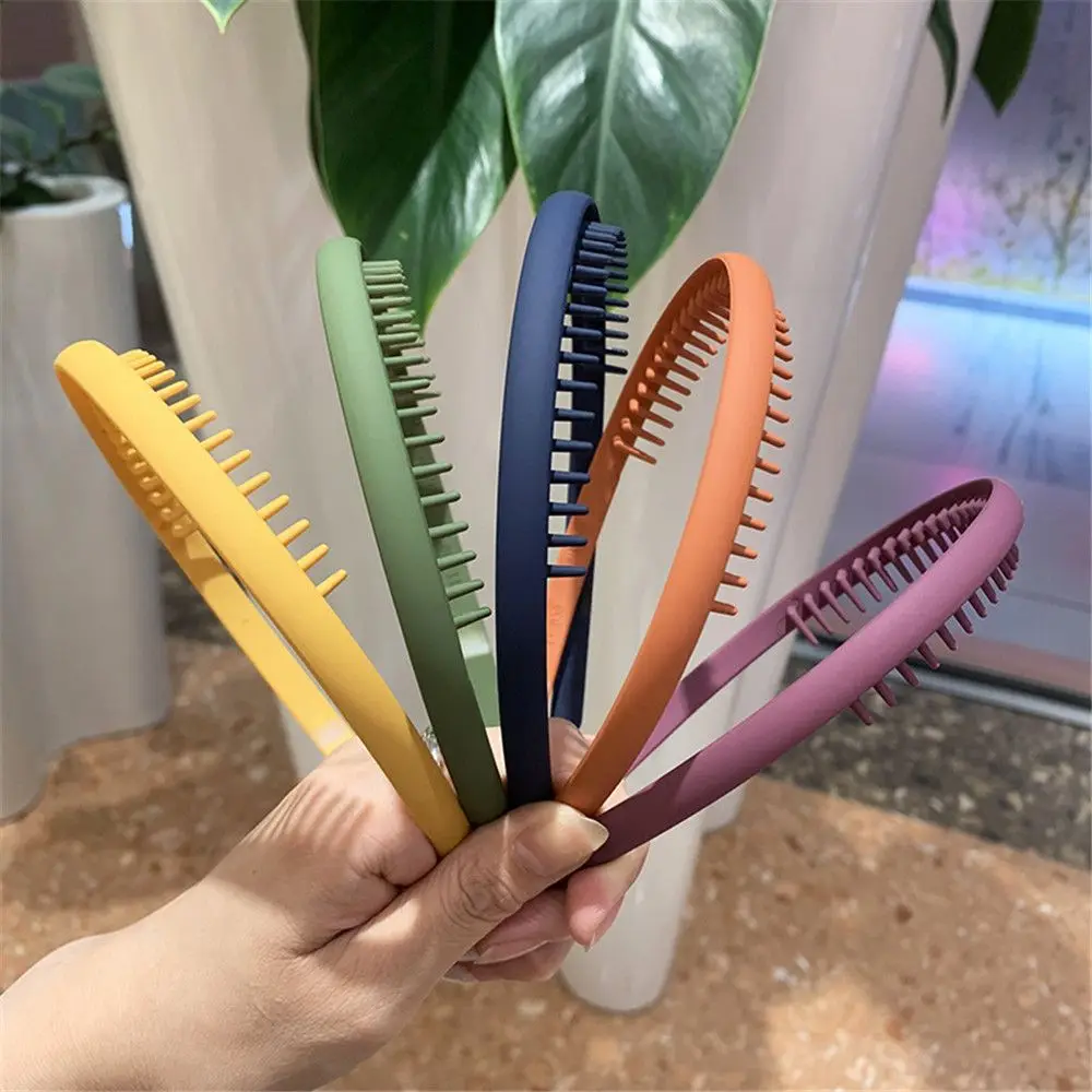 

Simplicity Solid Color Matte Morandi Headband Non-slip Hair Band Toothed
