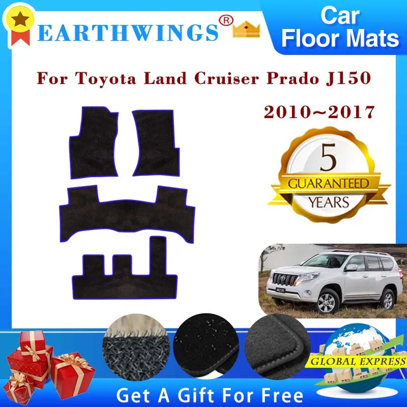 For Toyota Land Cruiser Prado 150 J150 2010~2017 7 Seater Car Floor Mats Rugs Panel Footpads Carpets Cape Foot Pads Accessories For Toyota Land Cruiser Prado 150 J150 2010~2017 7 Seater Car Floor Mats Rugs Panel Footpads Carpets Cape Foot Pads Accessories