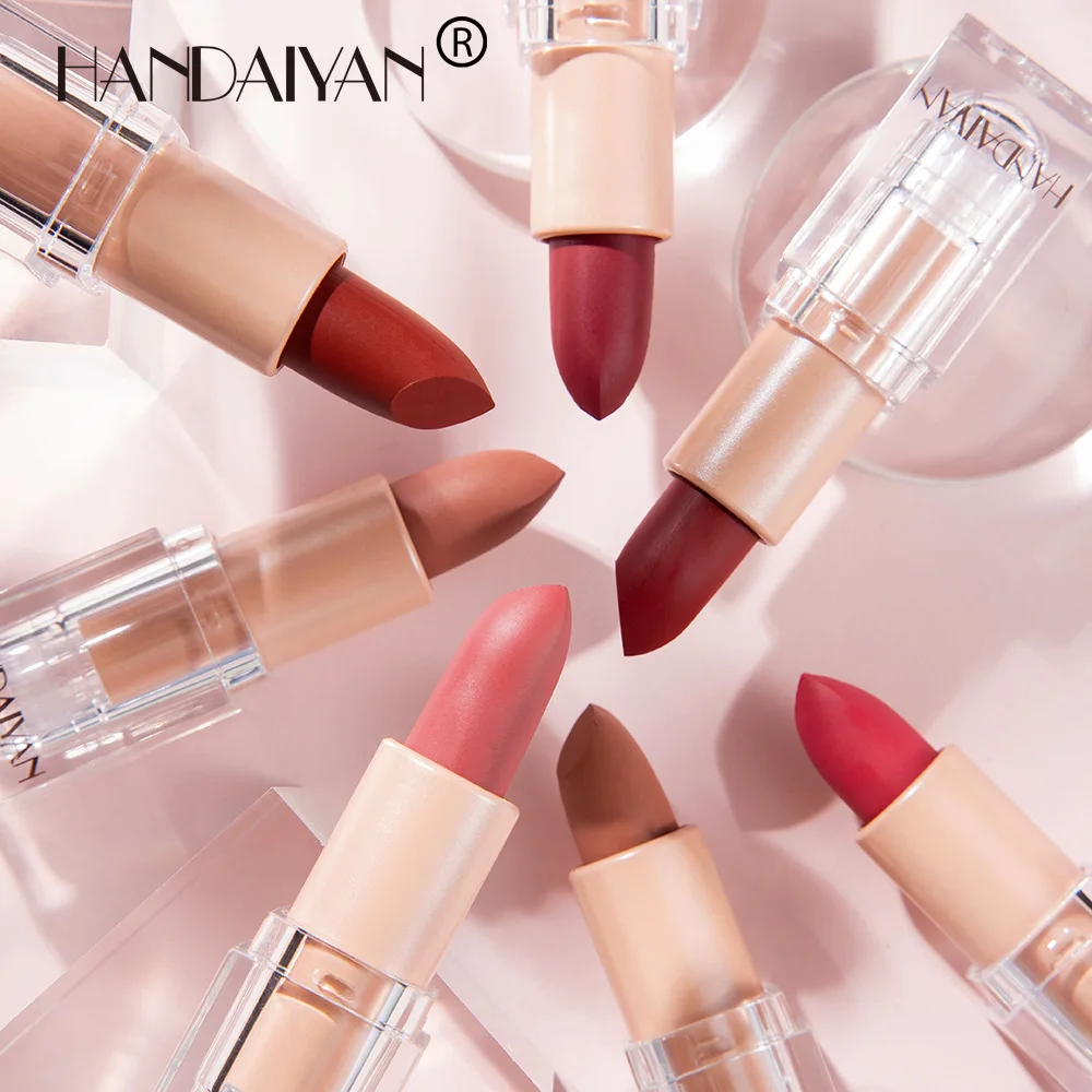 

Handaiyan 12 Colors Not Easy To Take Off Nude Color Beans Sand Color Powder Small Ice Cube Matte Lipstick