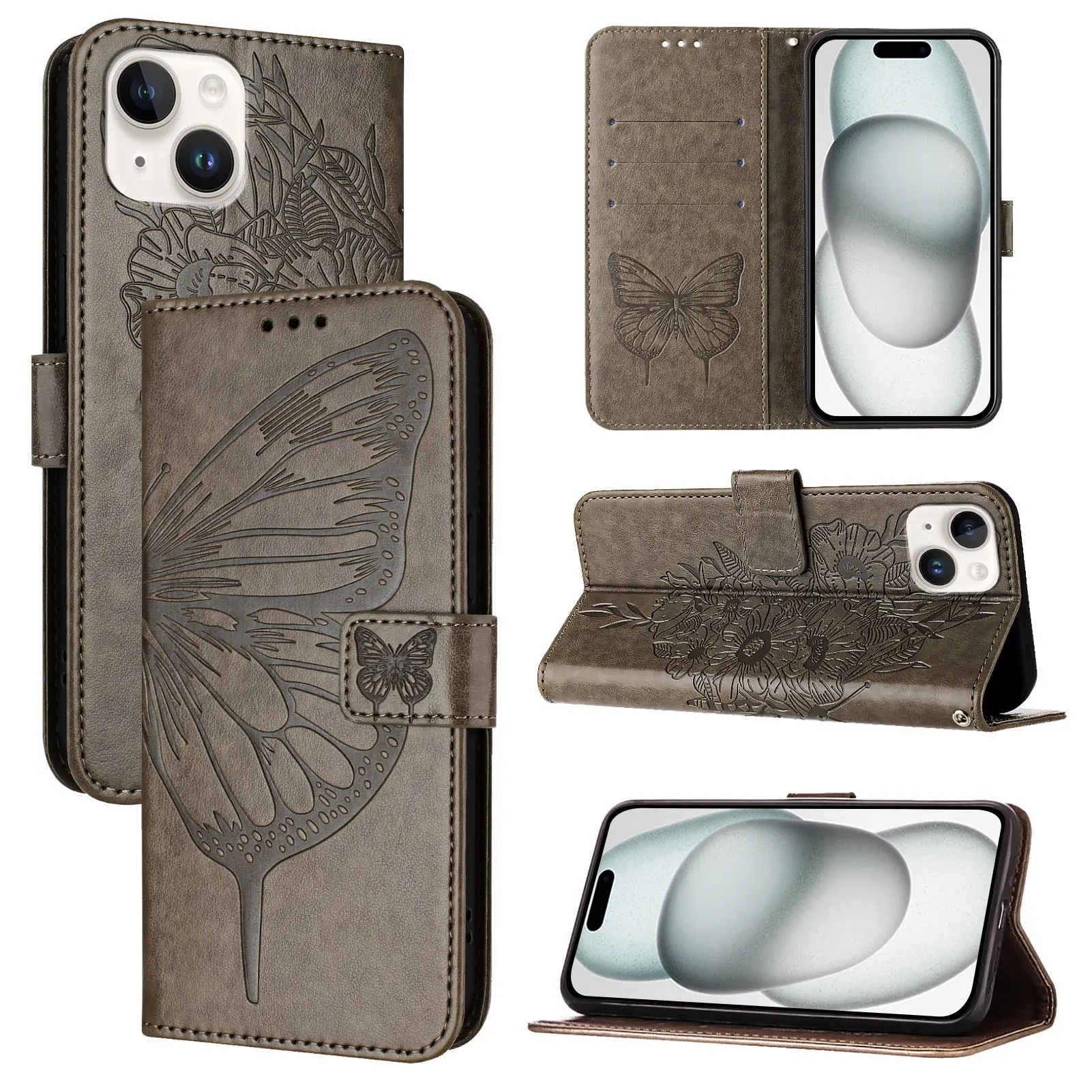 Чехол-кошелек с ремешком на руку для Vivo S19 Pro роскошный кожаный ремешок бабочкой 3