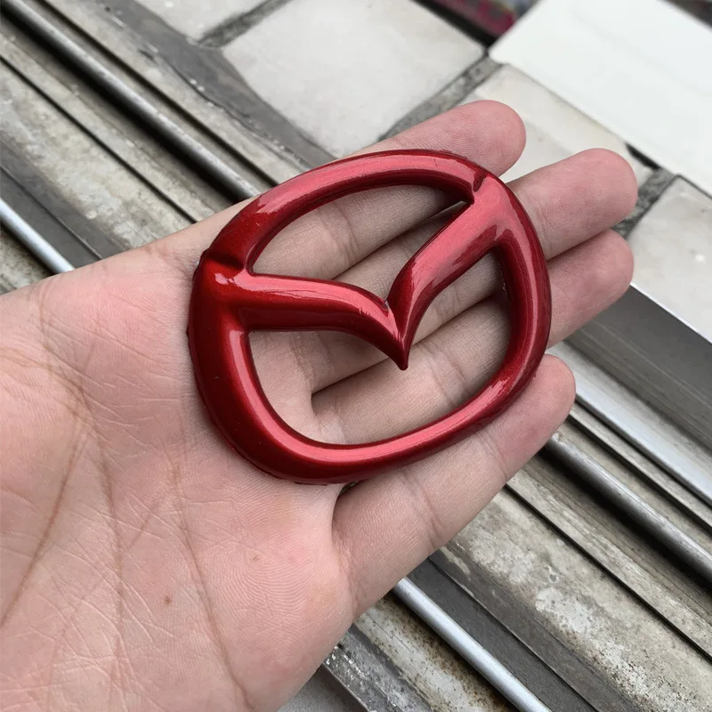 Aluminum Car Emblem Cover Stickers for Mazda Axela 323 CX5 CX3 CX6 RX7 MX5 CX9 CX7 Auto Logo Steering Wheel Badge Decals |