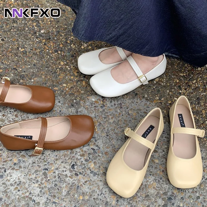 

Women Flats Mary Janes Shoes Round Toe Female Spring Ballerinas Ladies Casual Comfortable Footwear Rubber Sole Moccasin vc5321