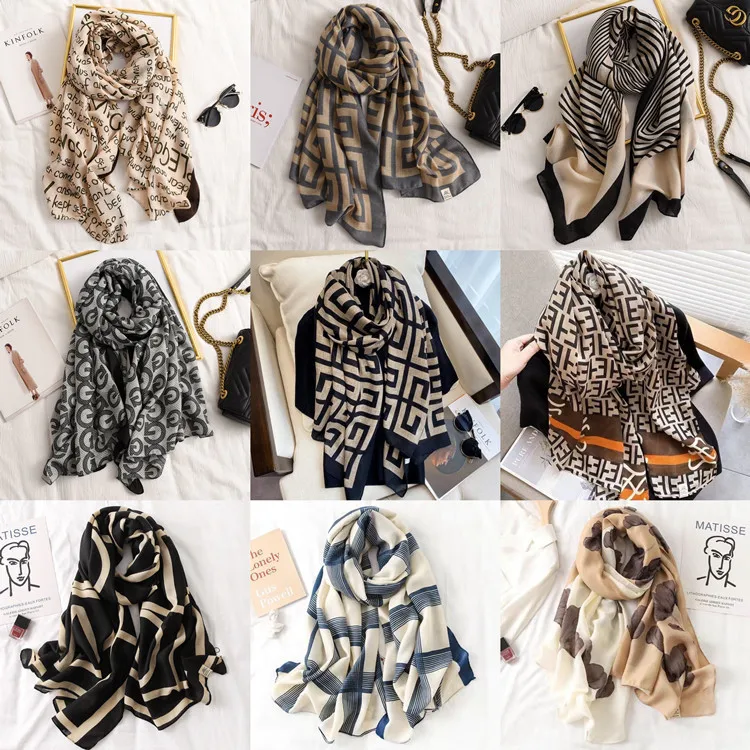 Cotton and linen gauze scarf, sunscreen towel, spring and summer new thin silky shawl, travel, sunscreen beach towel