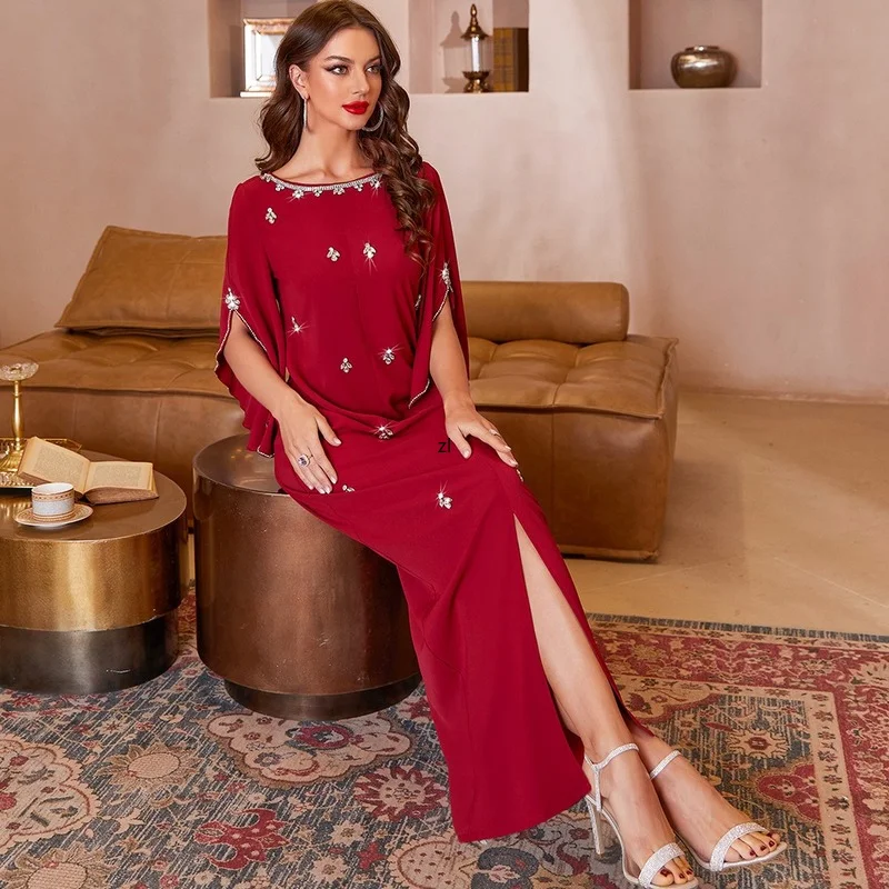 Ramadan Eid Mubarak Kaftan Robe De Soiree Femme Abaya Dubai Pakistan Turkey Islam Muslim Arabic Evening African Dress for Women