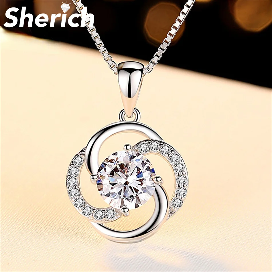 

Sherich Rotating Round Hollow 1.5ct Moissanite 100% 925 Sterling Silver Personalized Pendant Necklace Women's Brand Fine Jewelry