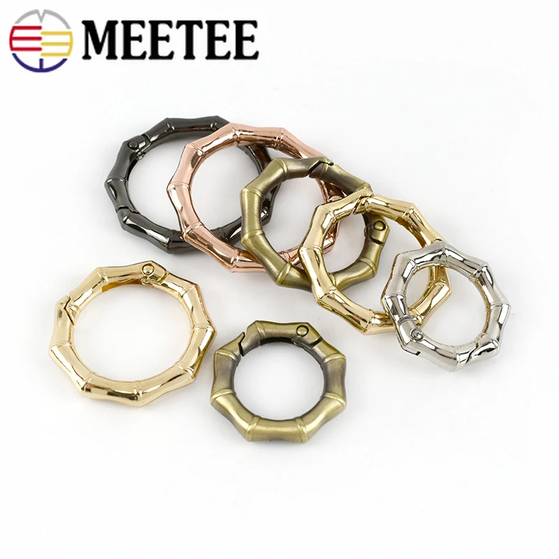 

Meetee 10pcs 20/25/32/38mm Opening Spring Coil Metal O Rings Connection Buckles Open Ring Bags Hardware Buckle Accessories BF734