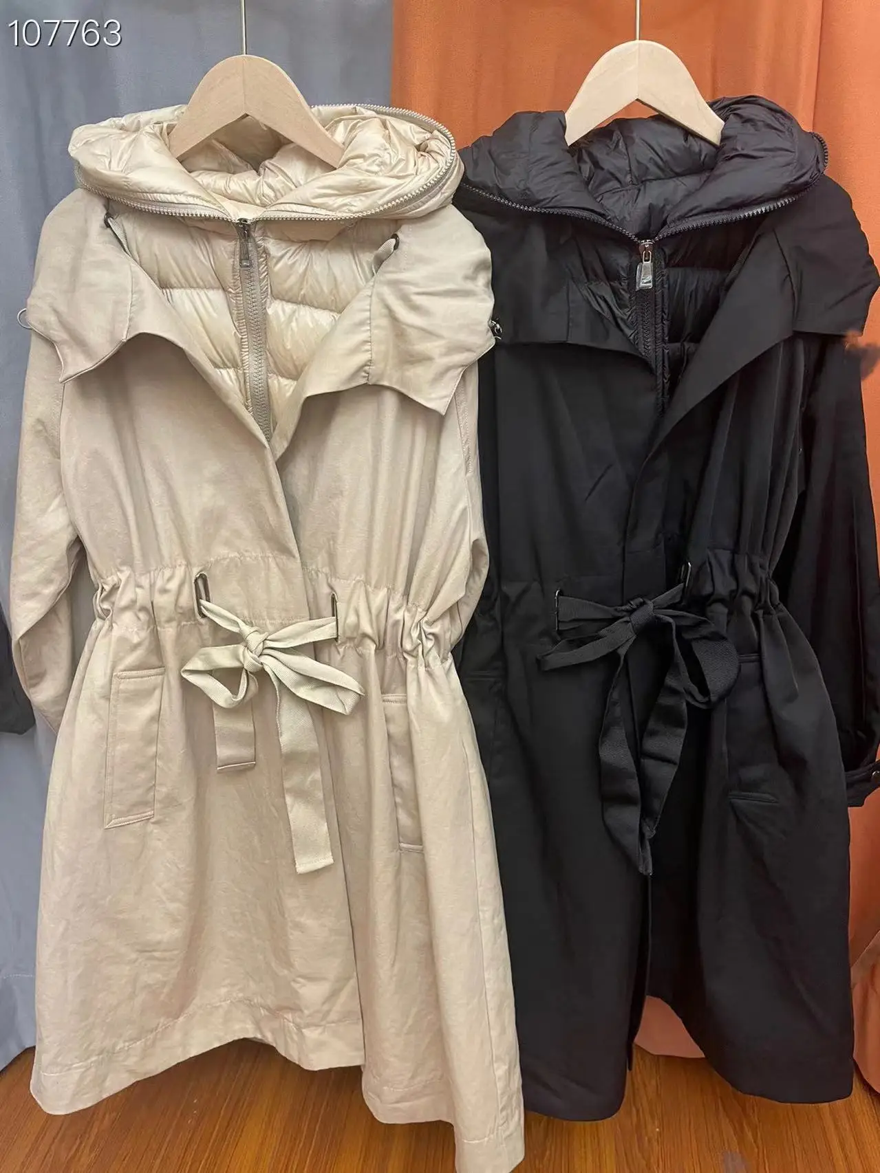 

Новинка 22, Новая ветровка средней длины Golf M's, пуховик с капюшоном и поясом, Женская Съемная куртка на белом утином пуху