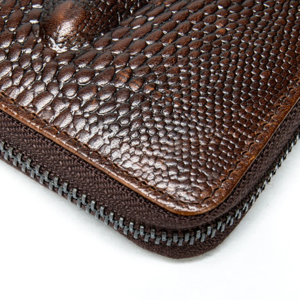 Cowhide Embossed  Pattern Men's Long Wallet / Multi-card Handhold  Wallet