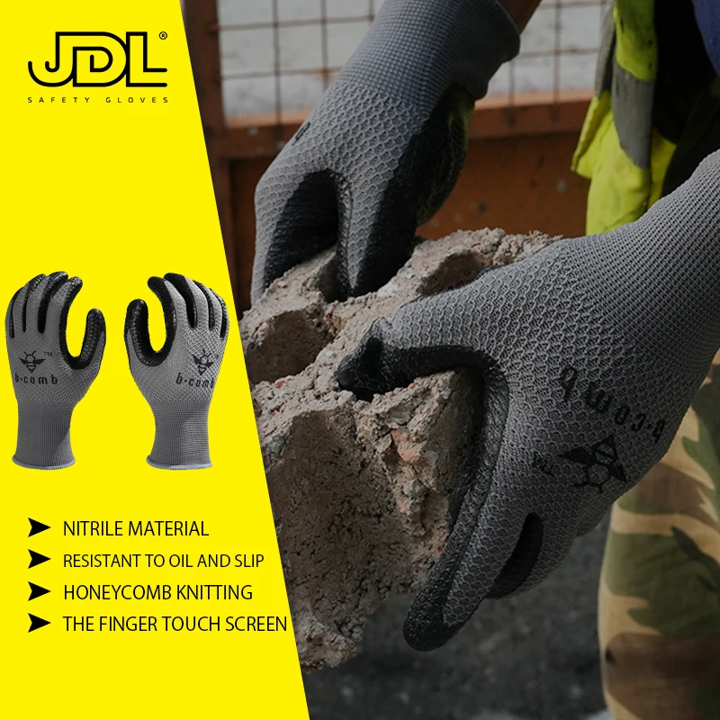 

Thin Safety Work Gloves Seamless Knit Gloves with Polyurethane (PU) Coated Non Slip Grip Working Gloves for Workers Gardeners